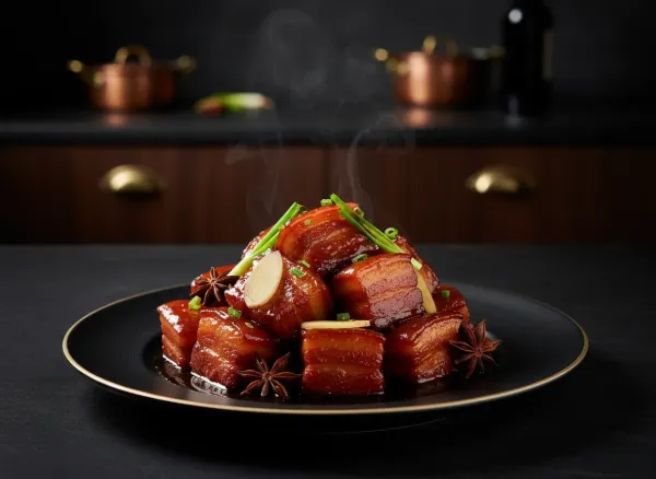 Traditional Chinese Red Braised Pork Belly (Hong Shao Rou)