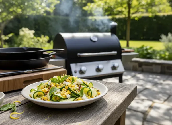 Grilled Corn and Zucchini Ribbon Salad