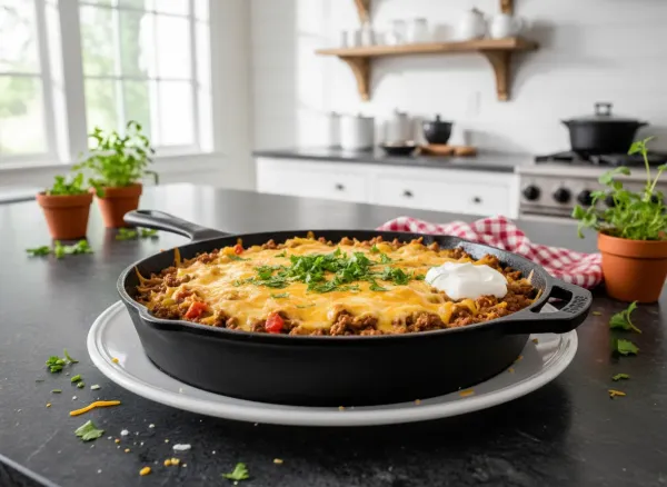 One-Pan Cheesy Beef Taco Skillet
