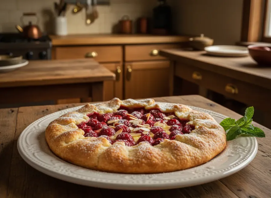 Rustic Sour Cherry and Almond Galette