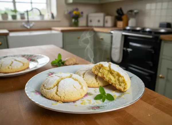 Vegan Lemon Ginger Crinkle Cookies