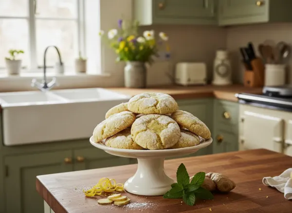 Vegan Lemon Ginger Crinkle Cookies — Alternate view