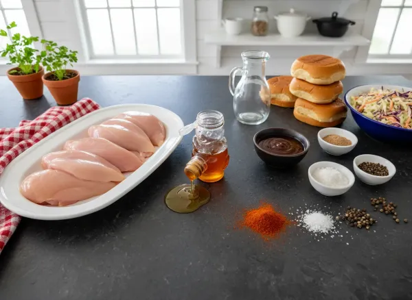 Slow Cooker Honey BBQ Pulled Chicken — Ingredients view
