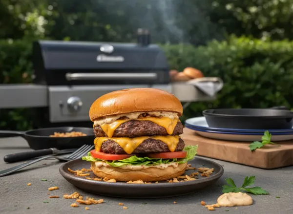 West Coast Style Double Smashburger — Alternate view