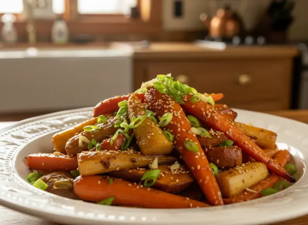 Miso-Glazed Roasted Root Vegetables