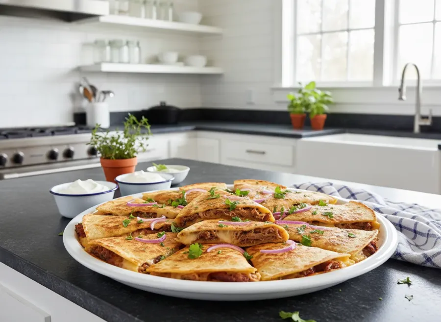 BBQ Pulled Pork and Pepper Jack Quesadillas