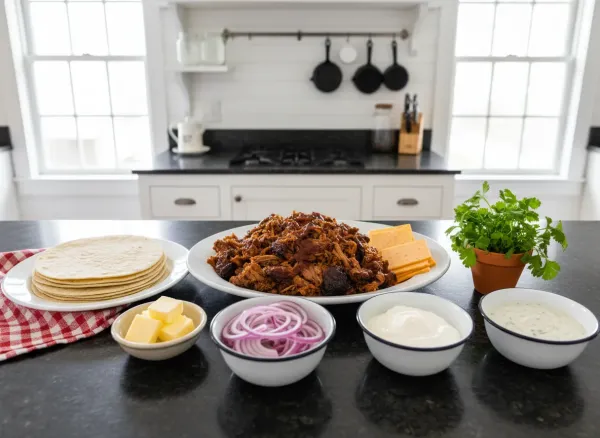 BBQ Pulled Pork and Pepper Jack Quesadillas — Ingredients view
