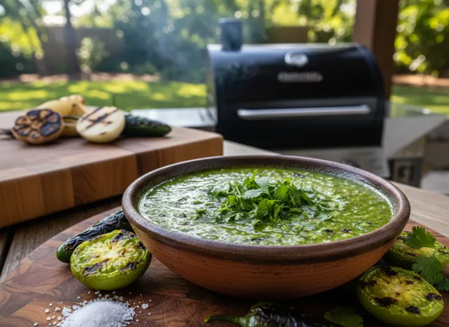 Fire-Roasted Tomatillo & Jalapeño Salsa (Canning Recipe)