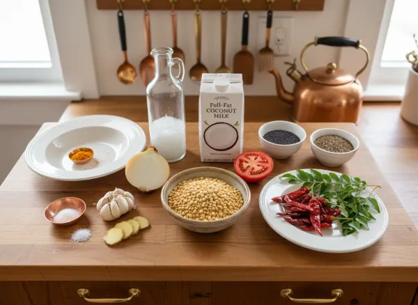 Coconut Milk Chana Dal with Crispy Curry Leaves — Ingredients view
