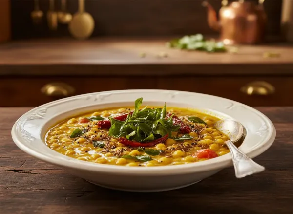 Coconut Milk Chana Dal with Crispy Curry Leaves — Alternate view