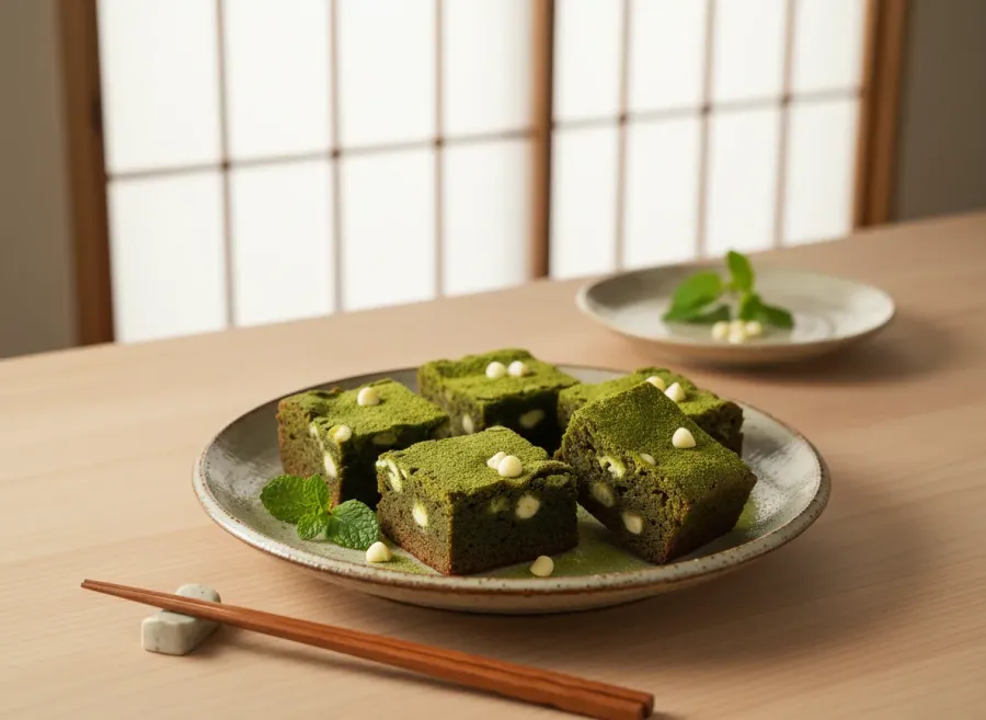 Matcha Mochi Brownies