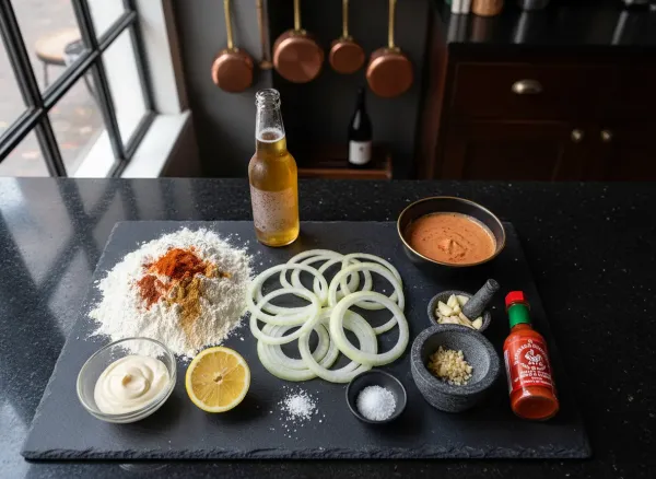 Beer-Battered Vidalia Rings with Sriracha Aioli — Ingredients view
