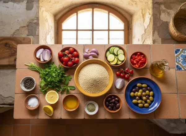 Mediterranean Lemon Herb Quinoa Bowl — Ingredients view