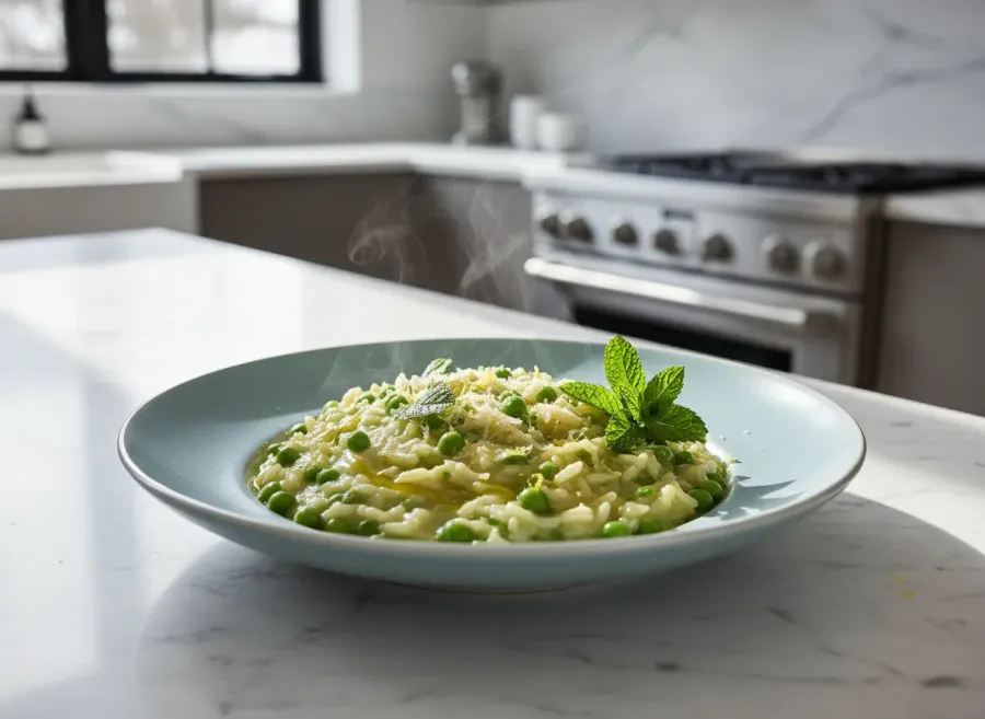 Spring Green Pea and Mint Risotto