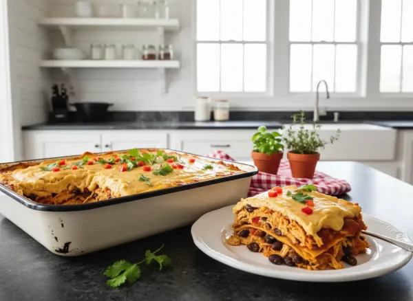 Creamy Dairy-Free Chicken Enchilada Casserole