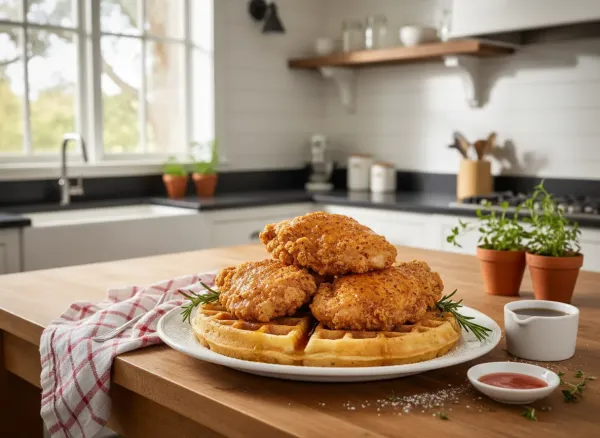 Buttermilk Fried Chicken and Waffles