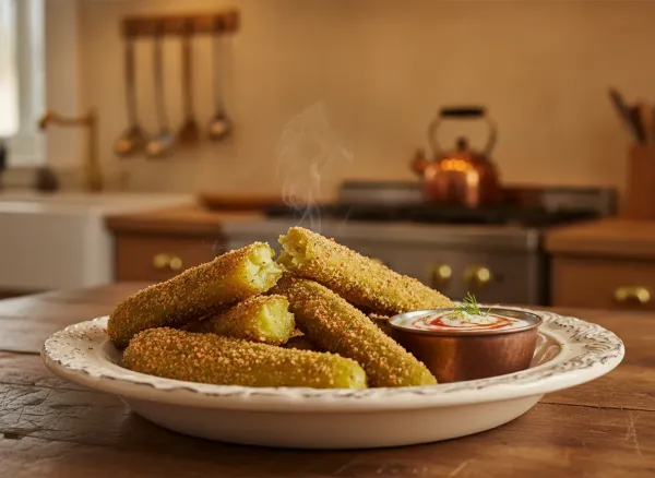 Air-Fried Pickle Spears with Spicy Sriracha Ranch