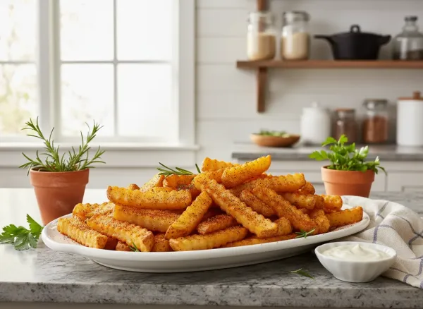Crispy Baked Low-Sodium French Fries — Alternate view