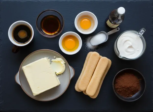 Classic Italian Tiramisu — Ingredients view