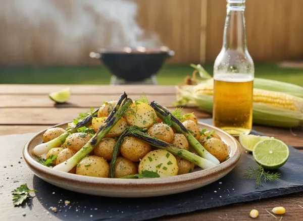 Smoky Charred Scallion & Dijon Potato Salad
