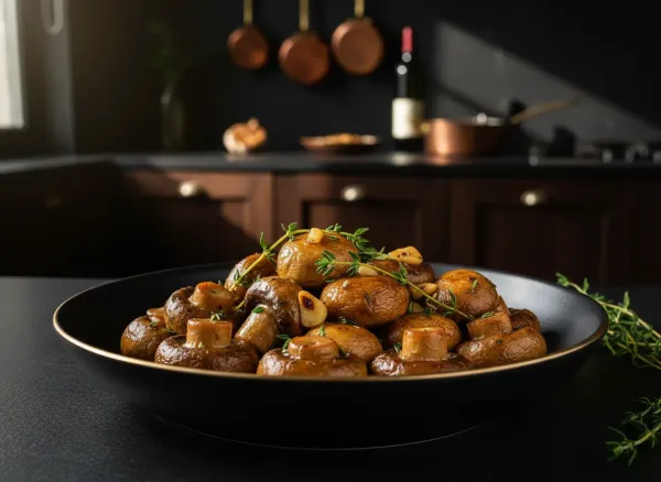 Sautéed Button Mushrooms — Alternate view