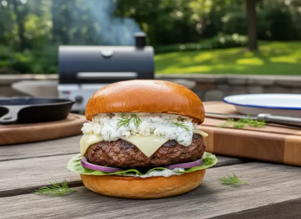 Greek-American Lamb & Beef Smashburger