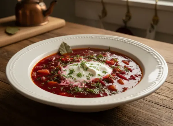 Traditional Vegetarian Ukrainian Borscht