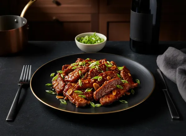 Mongolian Beef — Overhead view