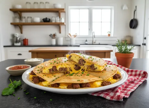 Freezer-Friendly Sausage & Egg Breakfast Quesadillas — Alternate view