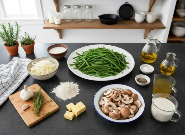Classic Scratch-Made Green Bean Casserole — Ingredients view