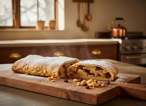 Authentic German Apfelstrudel — Alternate view