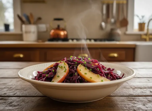 Savory Braised Red Cabbage with Apples