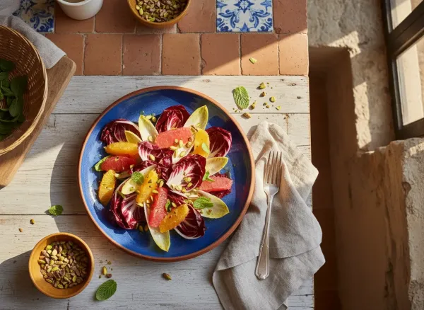 Bitter Radicchio and Citrus Salad — Overhead view