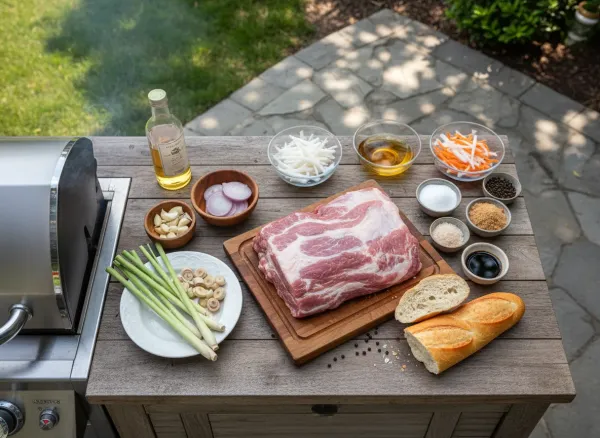 Vietnamese Lemongrass Pork Banh Mi — Ingredients view