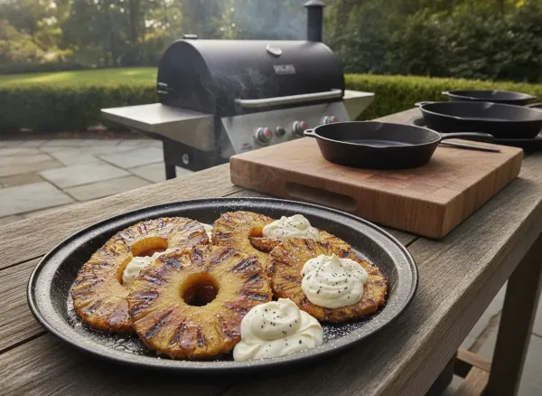 Rum-Glazed Grilled Pineapple with Vanilla Bean Mascarpone