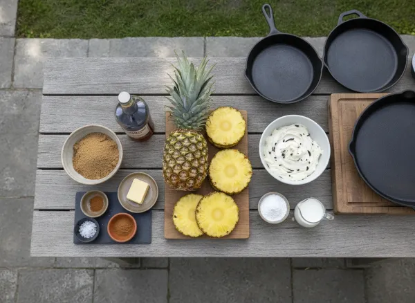 Rum-Glazed Grilled Pineapple with Vanilla Bean Mascarpone — Ingredients view