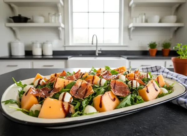 Cantaloupe and Crispy Prosciutto Summer Salad
