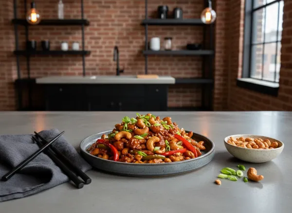 Chinese American Cashew Chicken — Overhead view