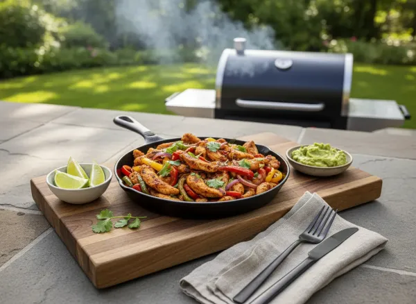 30-Minute Sheet Pan Chicken Fajitas — Overhead view