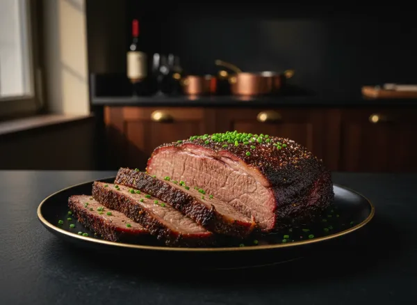 Espresso and Dark Brown Sugar Rubbed Brisket — Alternate view