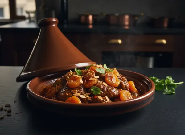 Authentic Moroccan Lamb Tagine with Apricots and Almonds