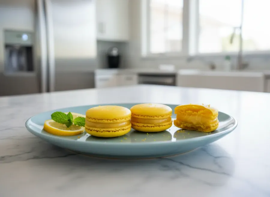 Classic French Lemon Macarons with Tart Lemon Curd