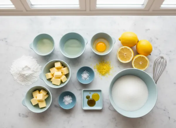 Classic French Lemon Macarons with Tart Lemon Curd — Ingredients view