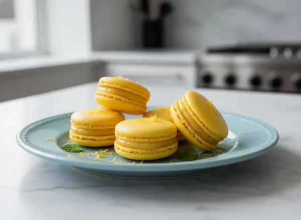 Classic French Lemon Macarons with Tart Lemon Curd — Alternate view