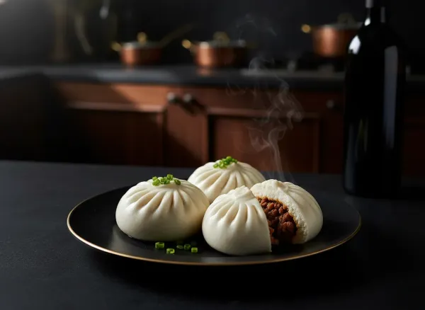 Traditional Chinese Steamed Pork Buns (Baozi)