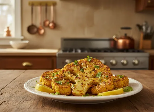 Turmeric and Garam Masala Rubbed Cauliflower Steaks — Alternate view