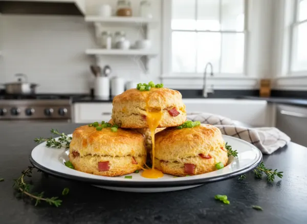Ham, Cheddar, and Scallion Savory Scones