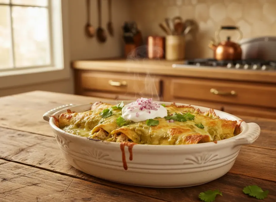 Mexican Green Chile Chicken Enchiladas