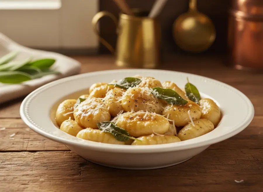Homemade Ricotta Gnocchi with Brown Butter Sage Sauce