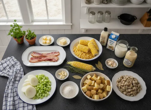 Sweet Corn New England Clam Chowder — Ingredients view